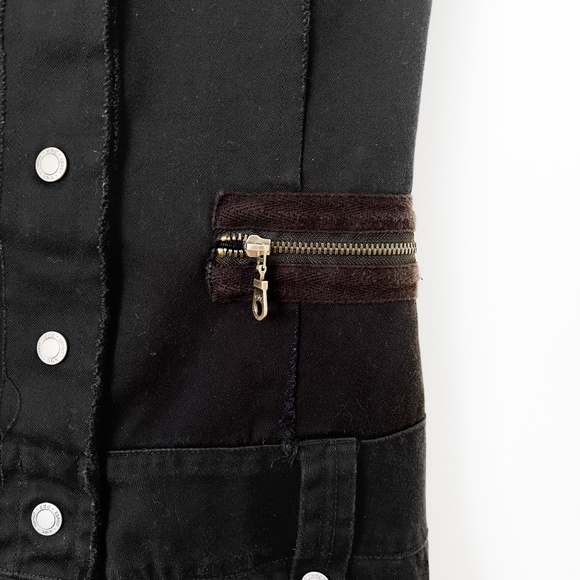 EDC by Esprit Thrashed Black Punk Goth Mini Dress Sz Small Zipper Frayed Rocker - Picture 4 of 15